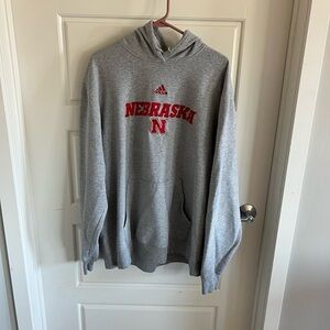 Gray Adidas Nebraska Hoodie